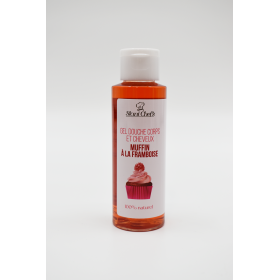 2 en 1 Gel douche corps et shampoing - Muffin à la framboise - 100ml 100% naturel - Format voyage Stani chef\'s