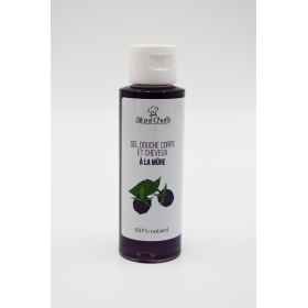 2 en 1Gel douche corps et shampoing à la mûre - 100ml 100% naturel - Format voyage Stani chef\'s
