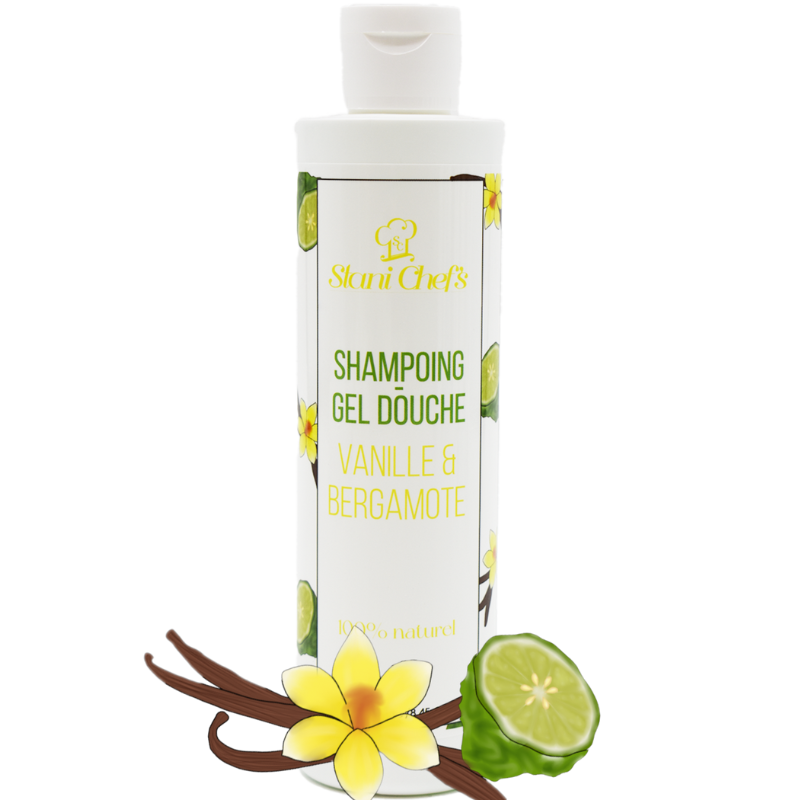 2 en 1 Gel douche corps et shampoing vanille et bergamote - 250ml 100% naturel Stani chef\'s