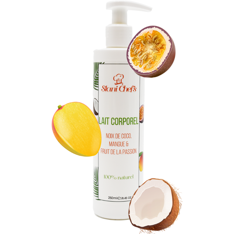 Lait corporel à la noix de coco, mangue & fruit de la passion - 250ml 100% naturel Stani chef\'s