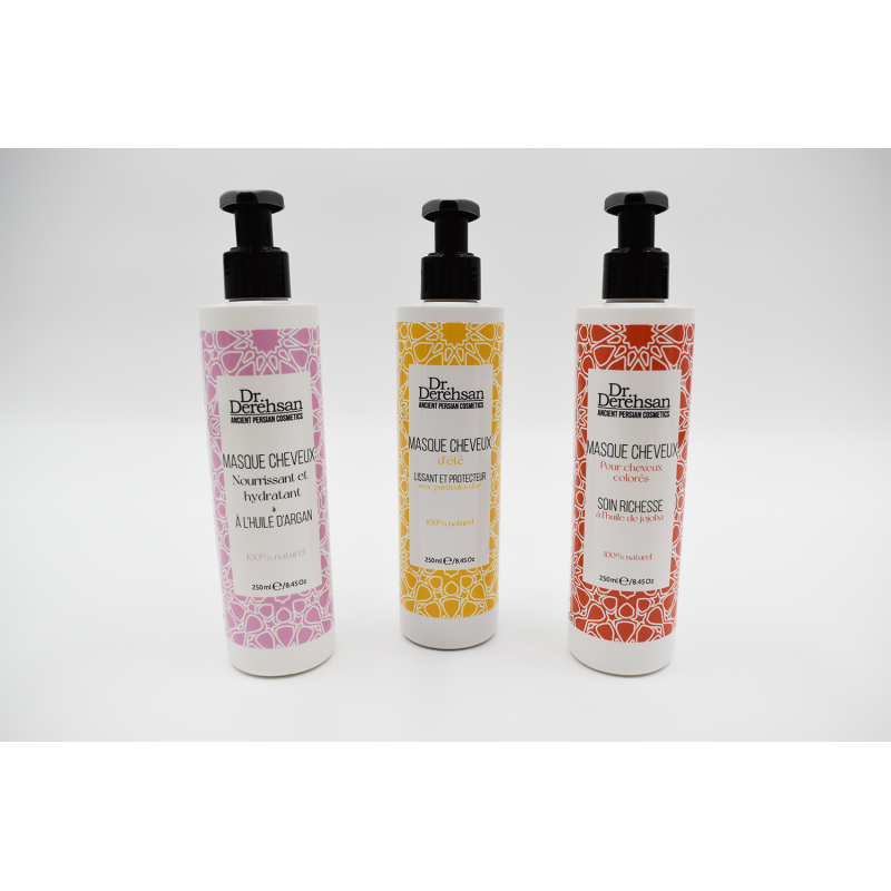 Masque capillaire cheveux colorés à l'huile de jojoba - 250ml 100% naturel Dr. Derehsan