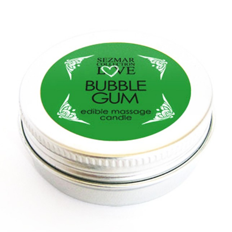 Mini Bougie de massage Bubble Gum 100% naturelle 30ml Sezmar Love