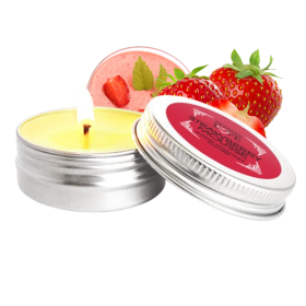 Mini Bougie de massage mousse fraise 100% naturelle 30ml Sezmar Love