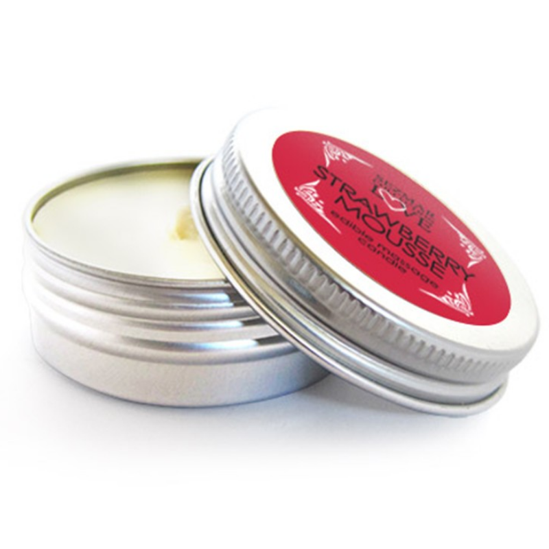 Mini Bougie de massage mousse fraise 100% naturelle 30ml Sezmar Love