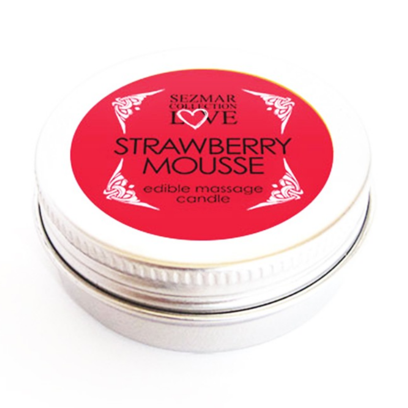 Mini Bougie de massage mousse fraise 100% naturelle 30ml Sezmar Love