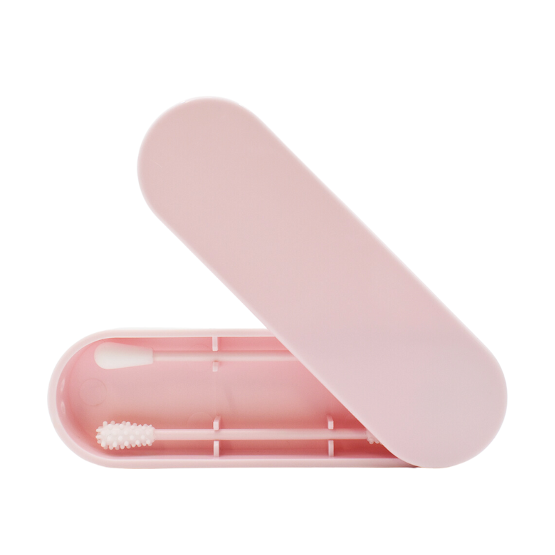 2 cotons tiges réutilisables + boite de rangement - Rose Cosmétique naturel