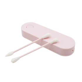 2 cotons tiges réutilisables + boite de rangement - Rose Cosmétique naturel
