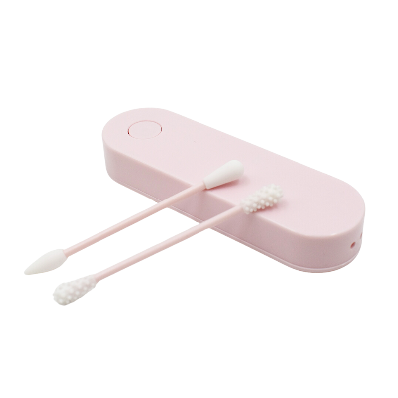 2 cotons tiges réutilisables + boite de rangement - Rose Cosmétique naturel