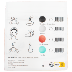 Éponge konjac blanche Cosmétique naturel