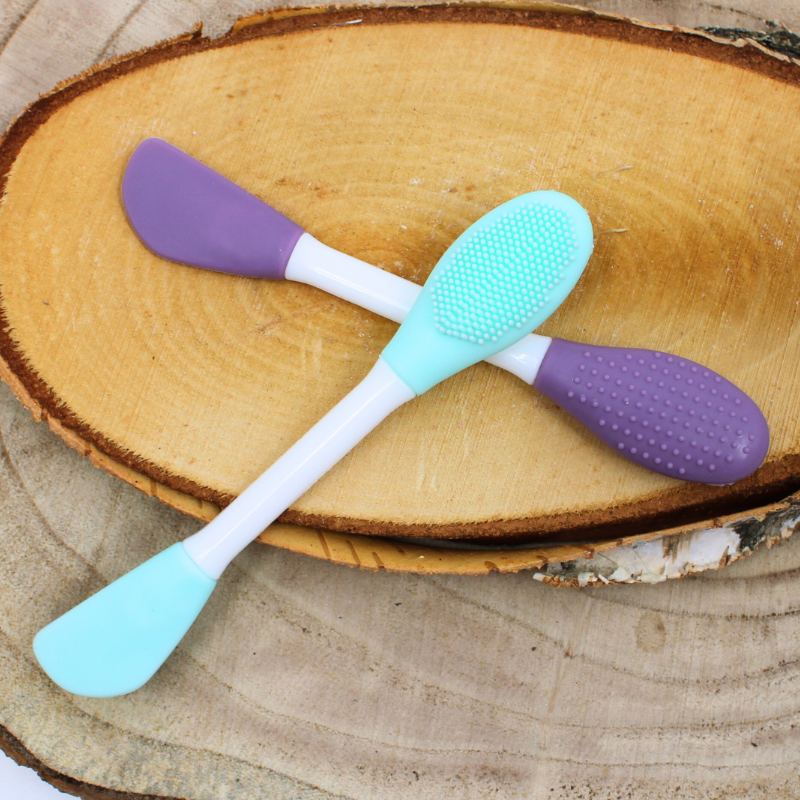 Spatule & brosse visage à double face bleue Cosmétique naturel