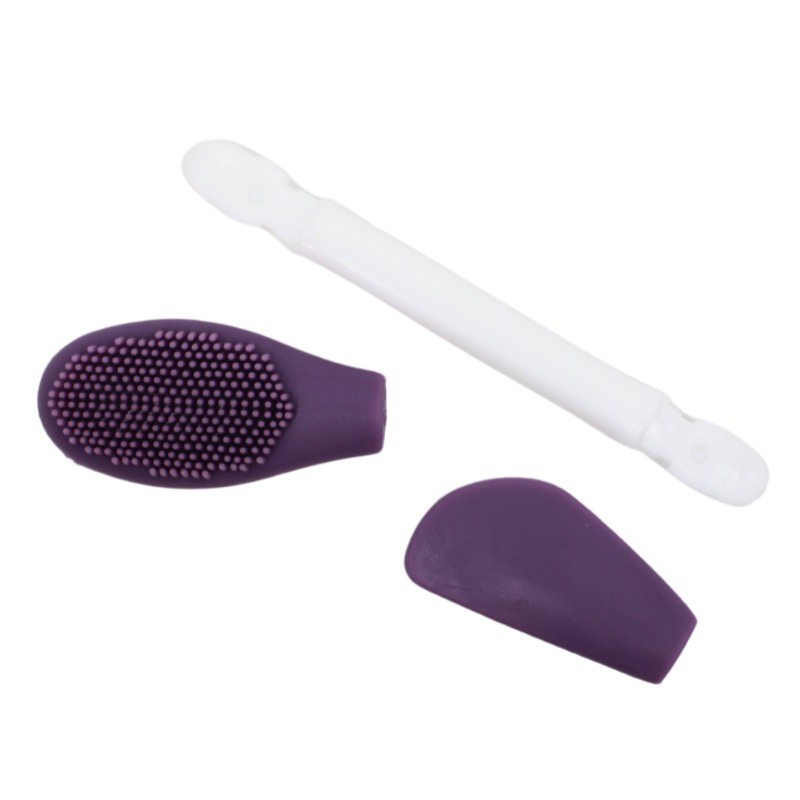 Spatule & brosse visage à double face violette Cosmétique naturel